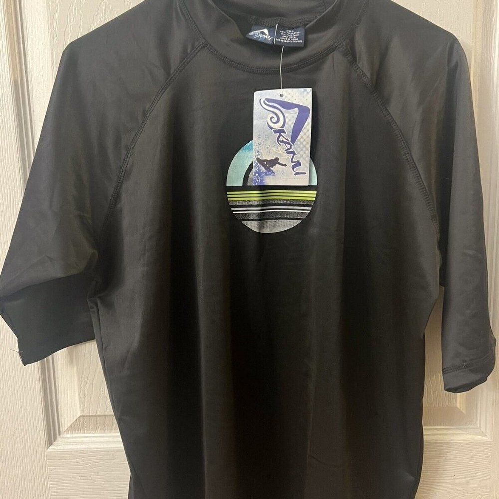 Kanu Surf men’s Avalon rash guard black Shirt‎ with logo Men’s size XXL